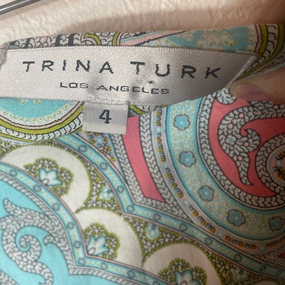 Trina Turk Skirt Womens 4 Multicolor Aline Paisley Cotton Bold Pattern - Picture 6 of 6